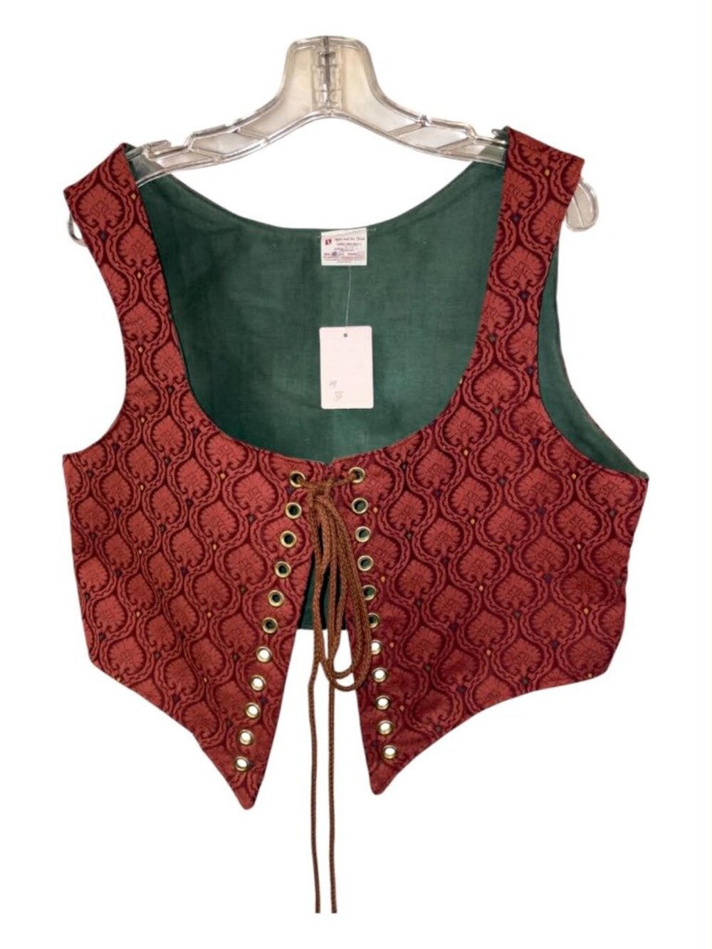 Renaissance Rust Bodice Reversible Boned New Approx Sz 22